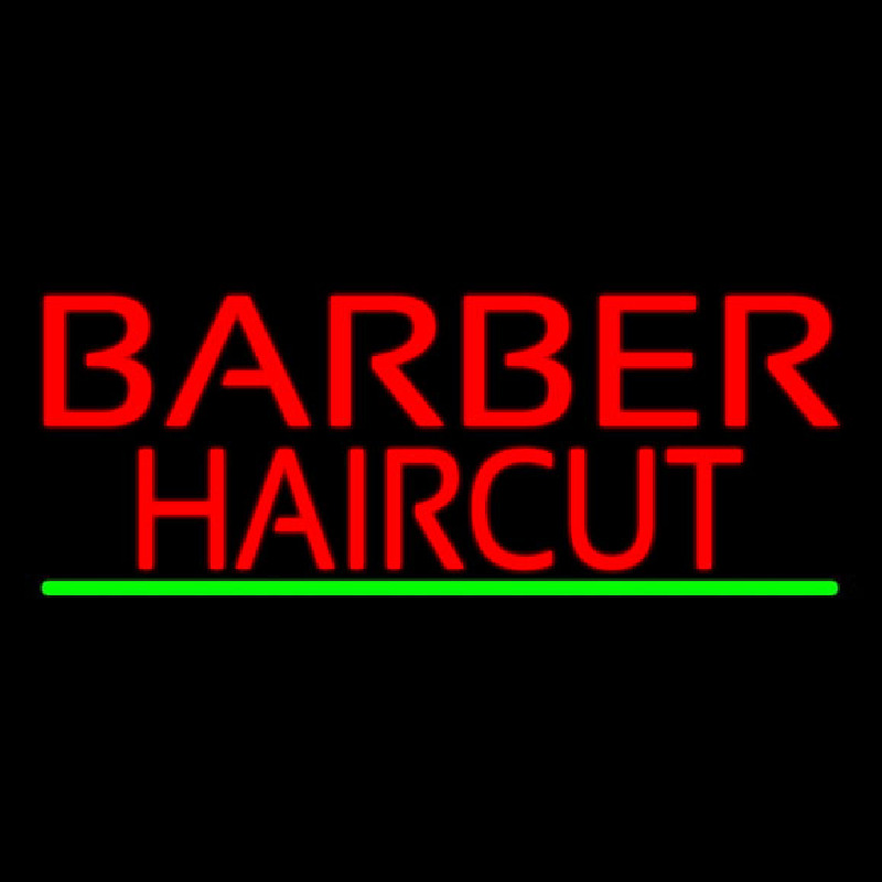 Red Barber Haircuts Neonreclame