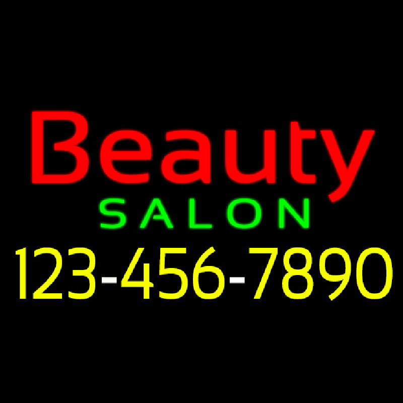 Red Beauty Salon With Phone Number Neonreclame