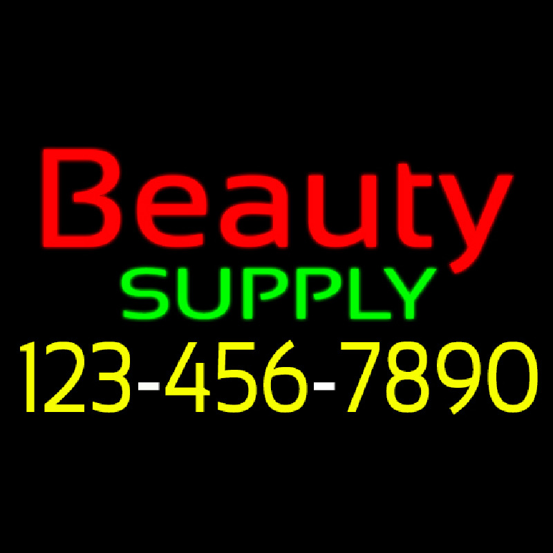 Red Beauty Supply With Phone Number Neonreclame