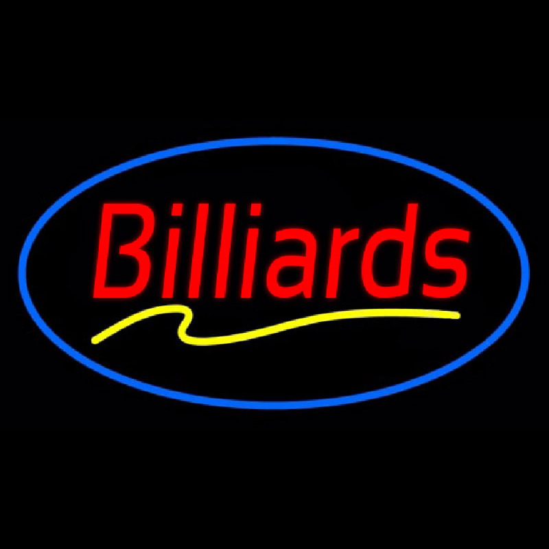 Red Billiards Blue Oval Neonreclame