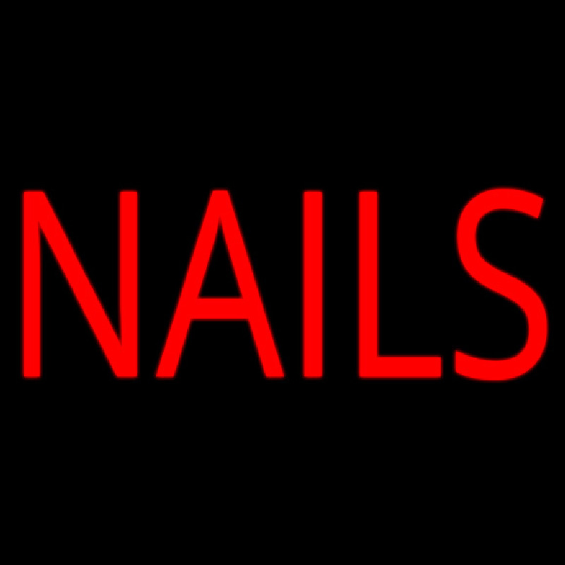 Red Block Nails Neonreclame