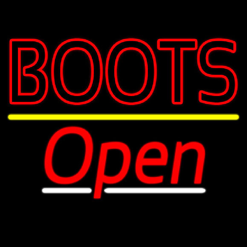 Red Boots Open Neonreclame