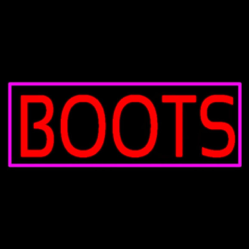 Red Boots Pink Border Neonreclame