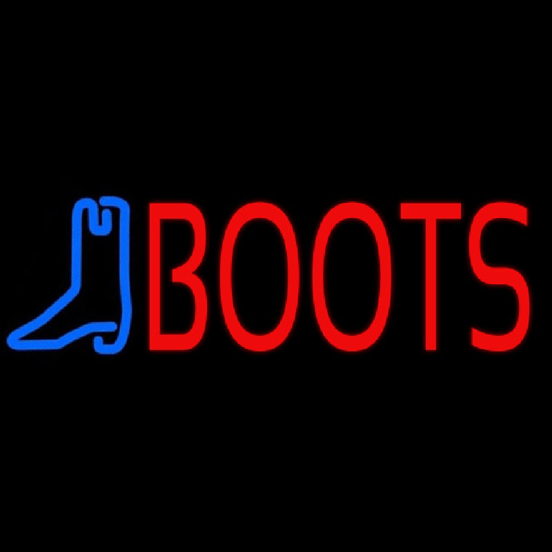 Red Boots With Logo Neonreclame