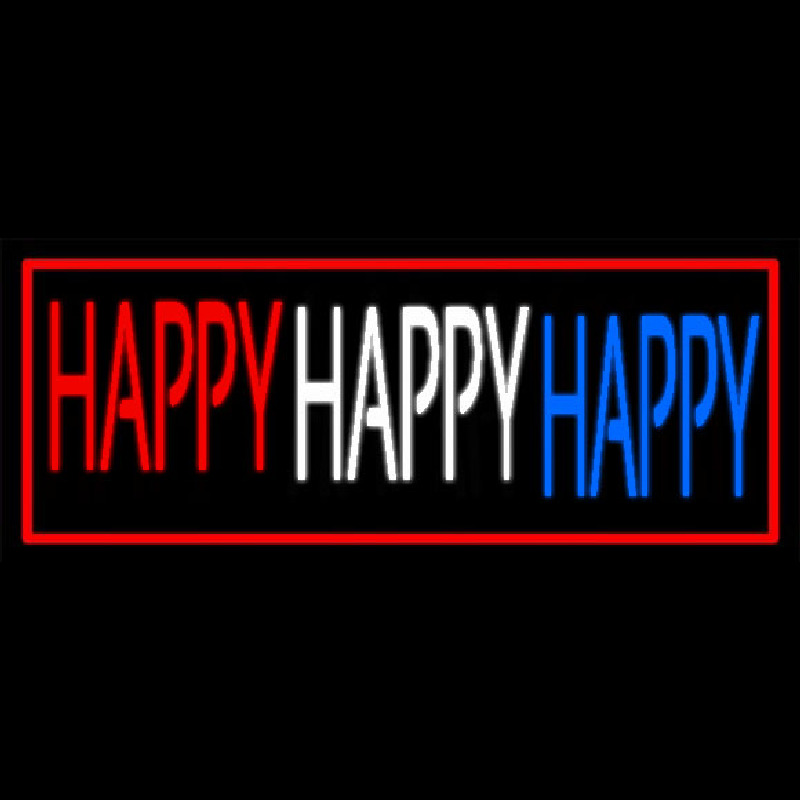 Red Border Happy Neonreclame