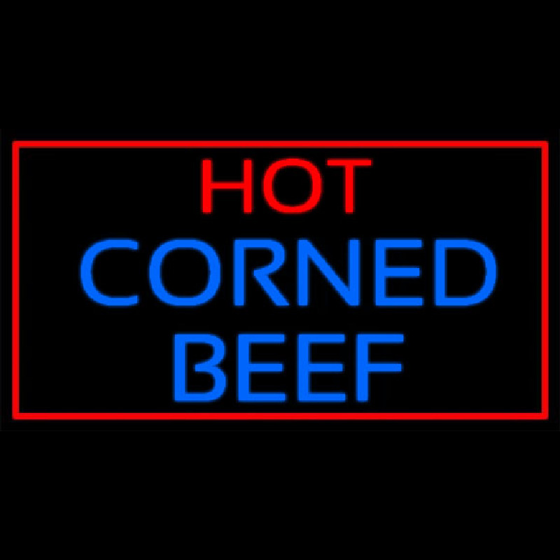 Red Border Hot Corned Beef Neonreclame