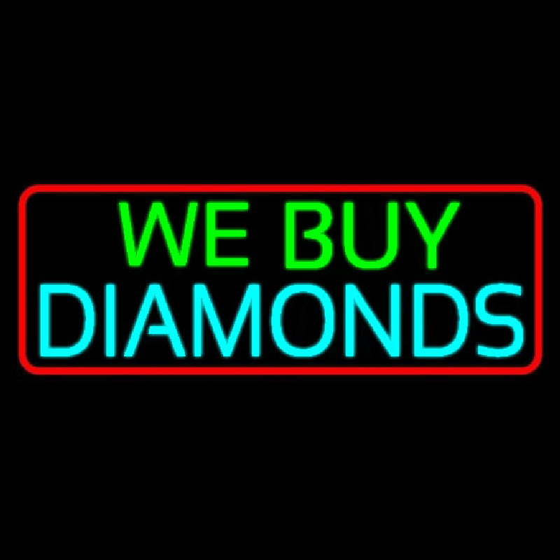 Red Border We Buy Diamonds Neonreclame