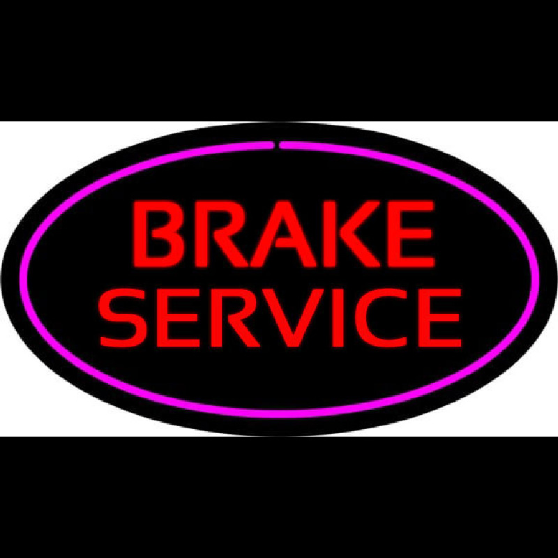 Red Brake Service Purple Oval Neonreclame