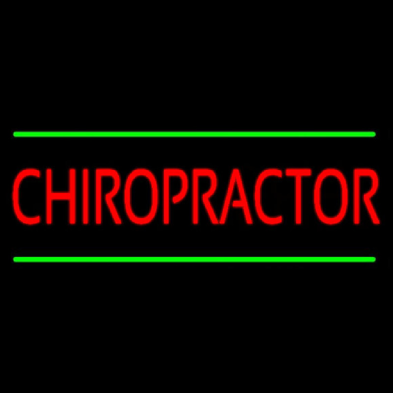 Red Chiropractor Green Lines Neonreclame