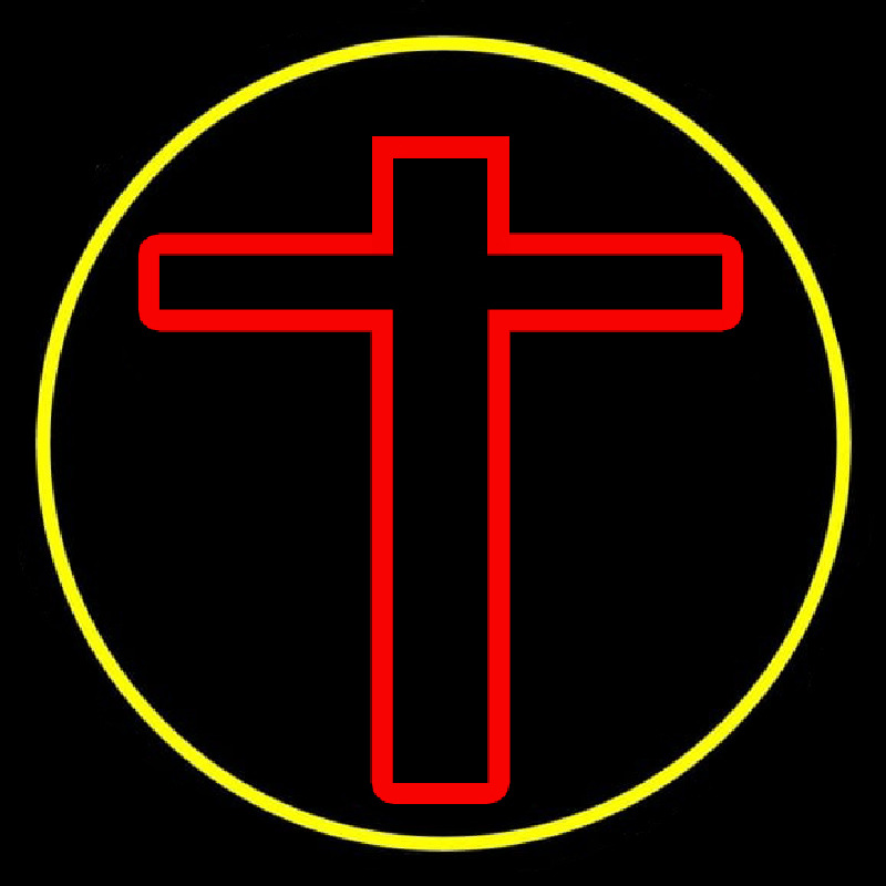 Red Christian Cross Neonreclame