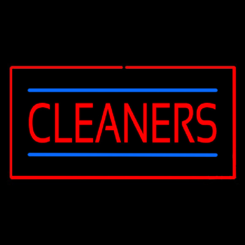 Red Cleaners Blue Lines Red Border Neonreclame