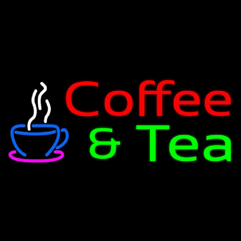 Red Coffee And Green Tea Neonreclame