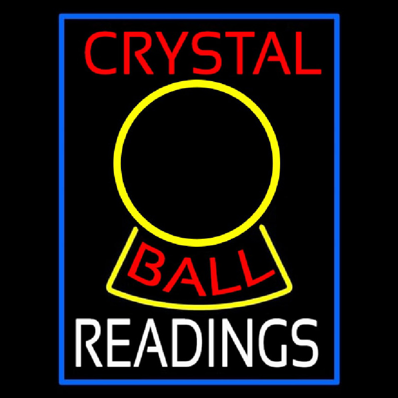 Red Crystal Ball White Reader Neonreclame