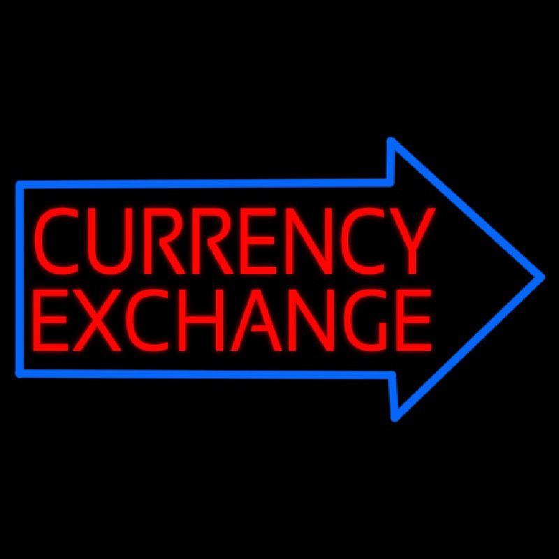 Red Currency E change With Arrow Neonreclame
