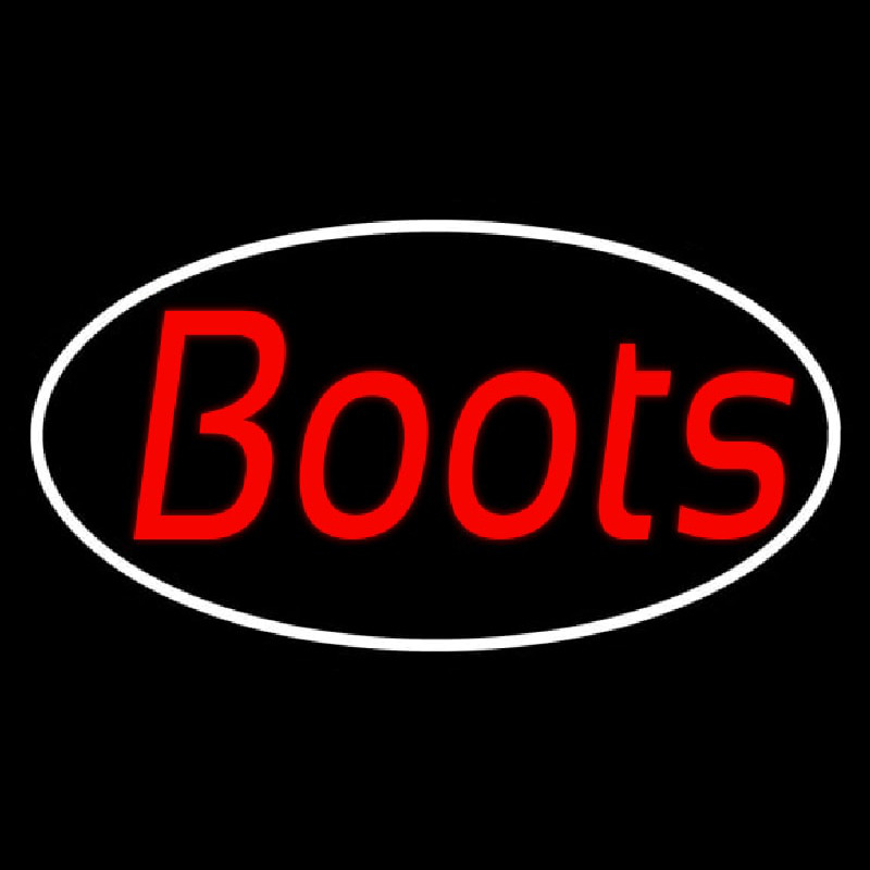 Red Cursive Boots Neonreclame