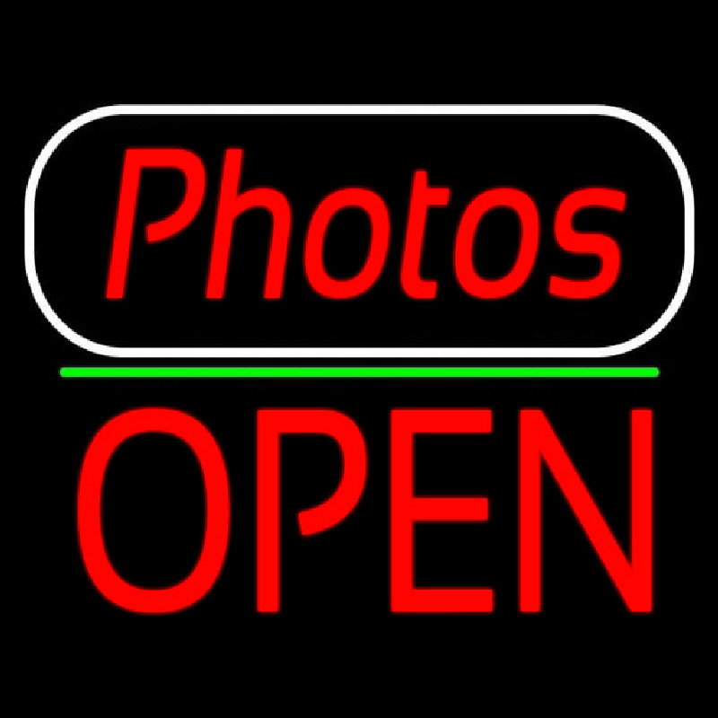 Red Cursive Photos With Open 1 Neonreclame