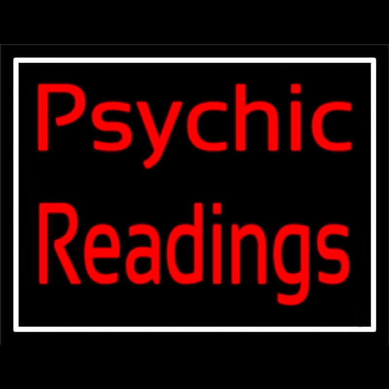 Red Cursive Psychic Readings With White Border Neonreclame