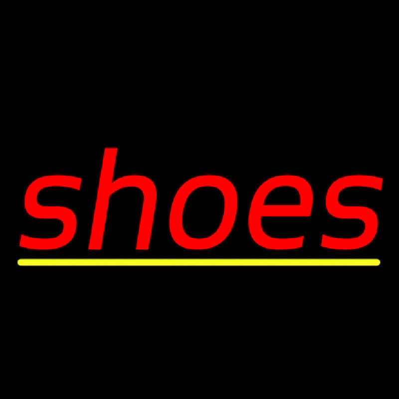 Red Cursive Shoes With Lines Neonreclame