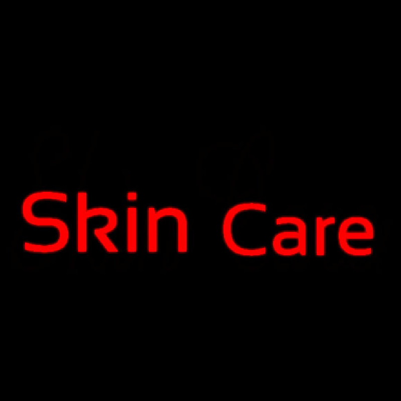 Red Cursive Skin Care Neonreclame