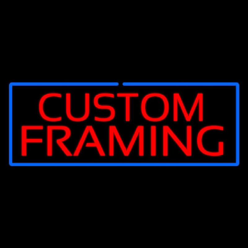 Red Custom Framing Blue Border Neonreclame