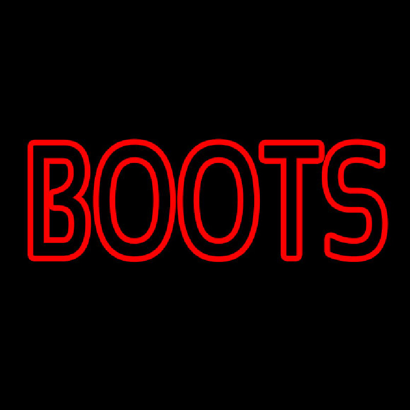 Red Double Stroke Boots Neonreclame