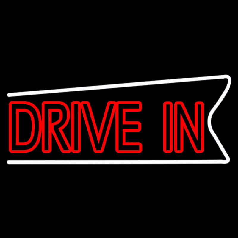 Red Double Stroke Drive In Neonreclame