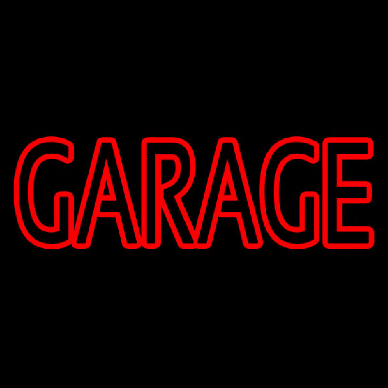 Red Double Stroke Garage Neonreclame