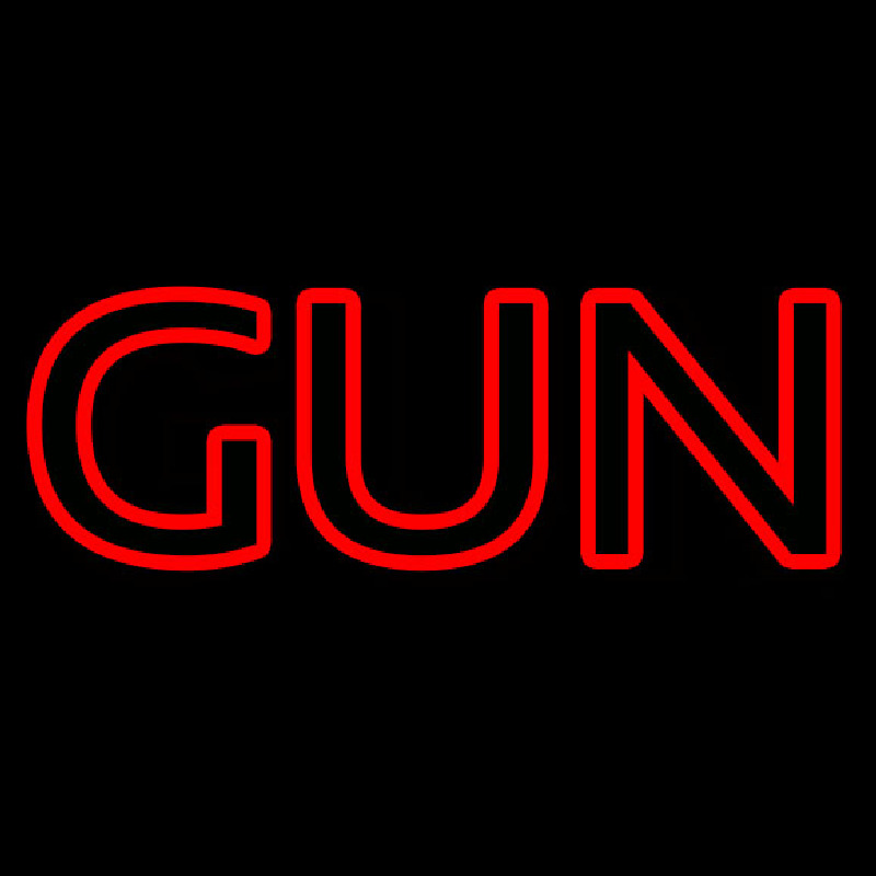 Red Double Stroke Gun Neonreclame