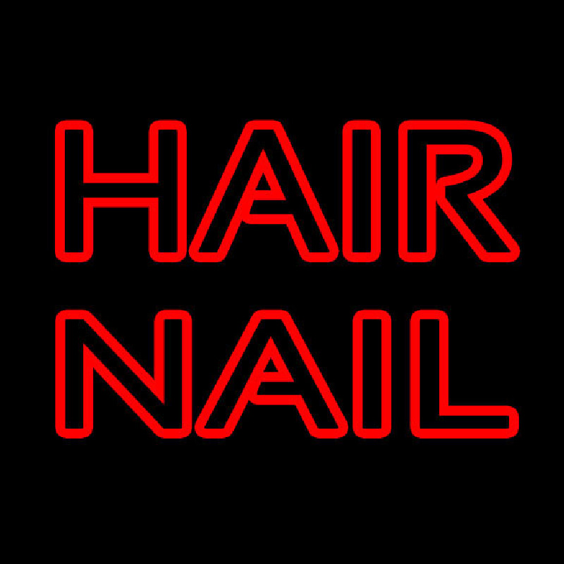 Red Double Stroke Hair Nail Neonreclame