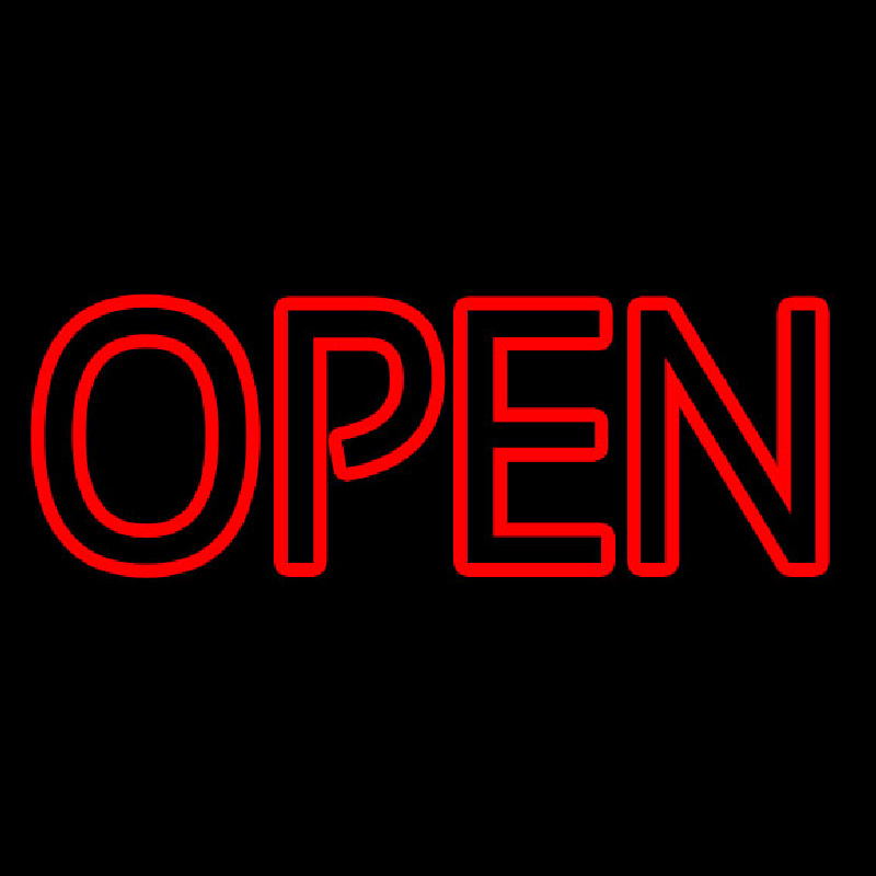 Red Double Stroke Open Neonreclame