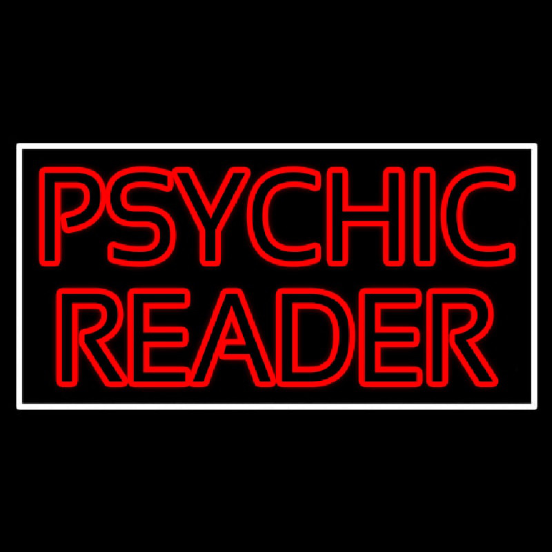 Red Double Stroke Psychic Reader White Border Neonreclame