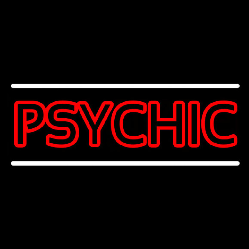 Red Double Stroke Psychic White Line Neonreclame