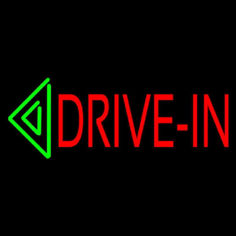 Red Drive In Green Arrow Block Neonreclame