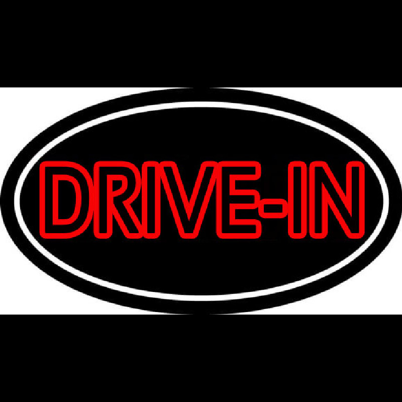 Red Drive In With White Border Neonreclame
