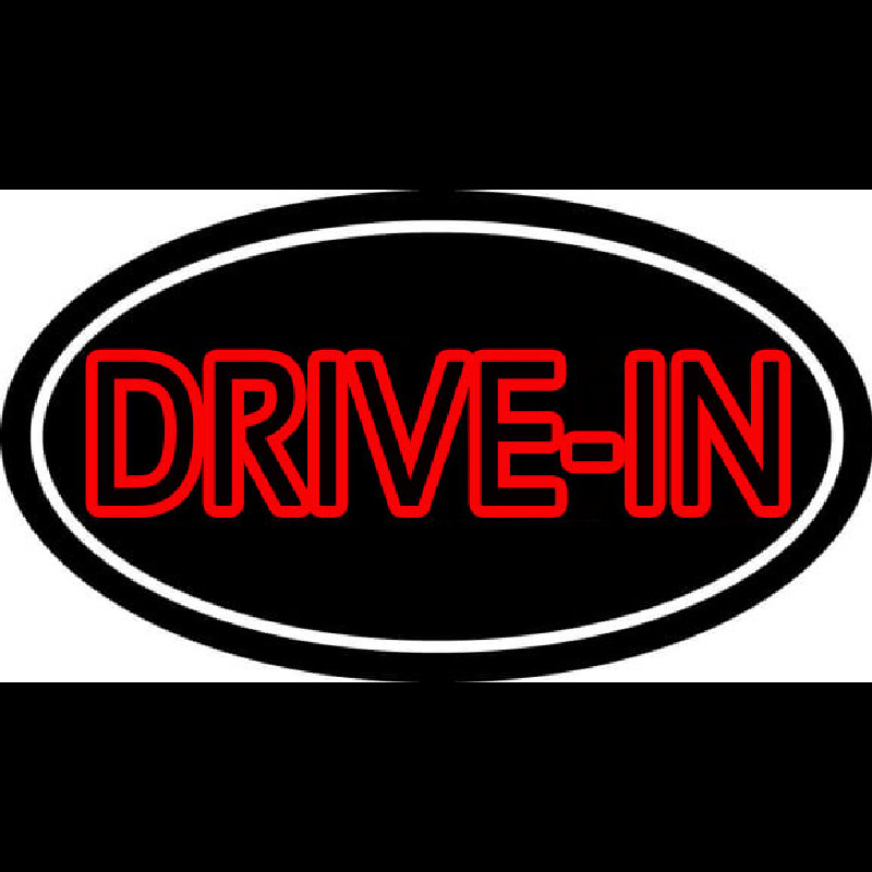Red Drive In With White Border Neonreclame