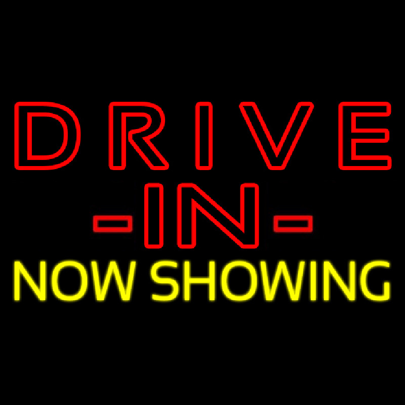 Red Drive In Yellow Now Showing Neonreclame