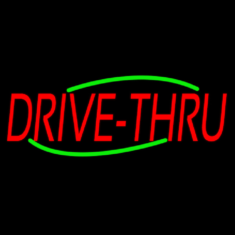 Red Drive Thru Neonreclame