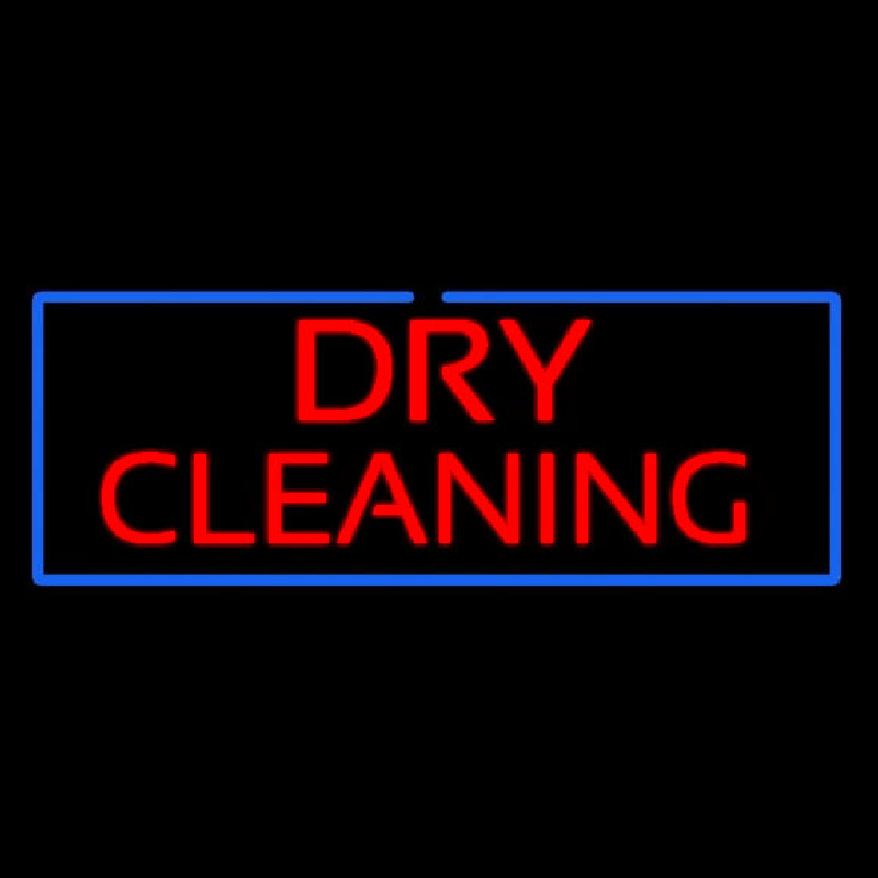Red Dry Cleaning Blue Border Neonreclame