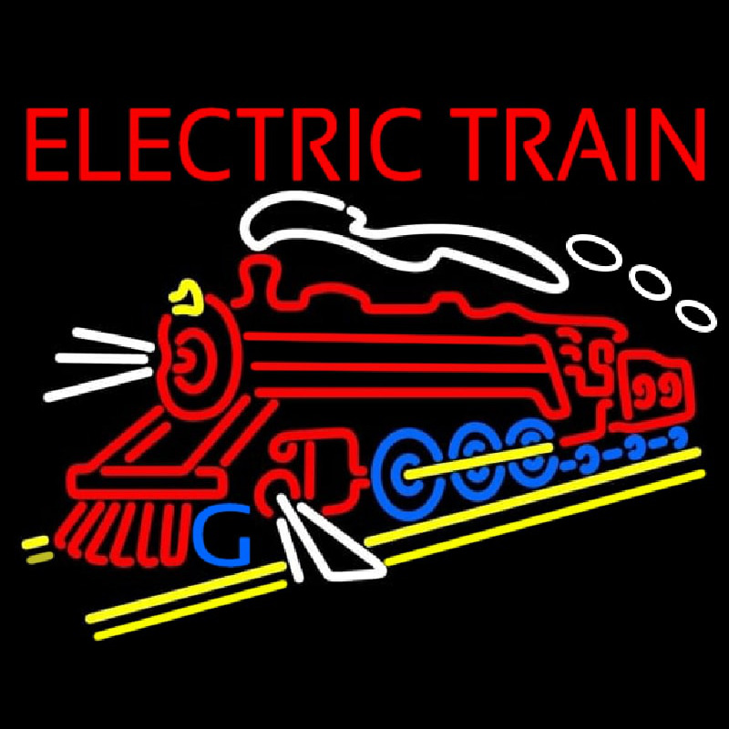 Red Electric Train Logo Neonreclame