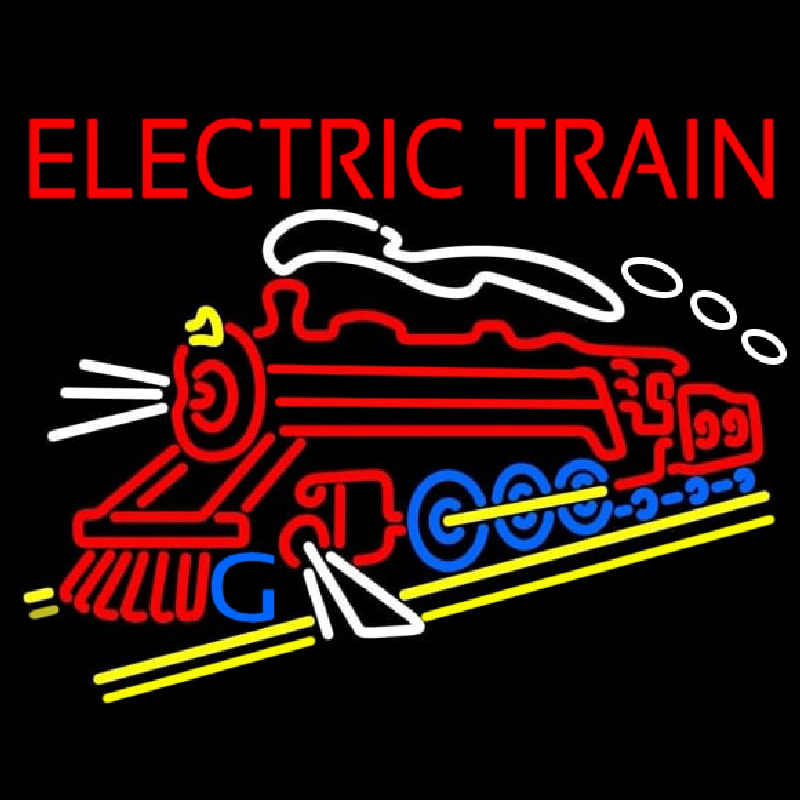 Red Electric Train Logo Neonreclame