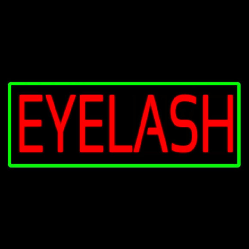 Red Eyelash Green Border Neonreclame