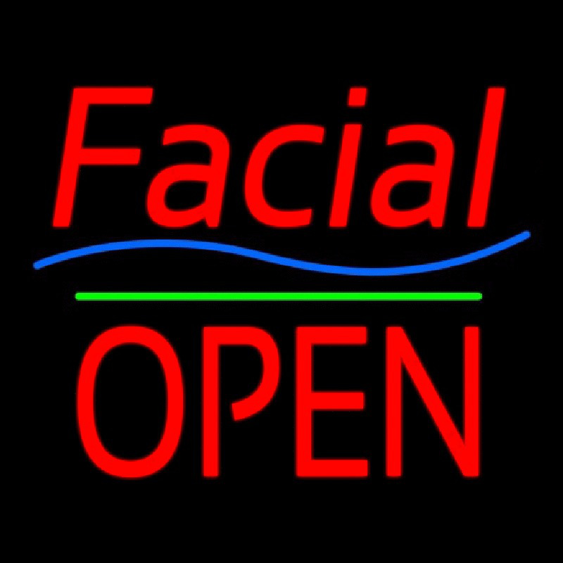Red Facial Block Open Neonreclame