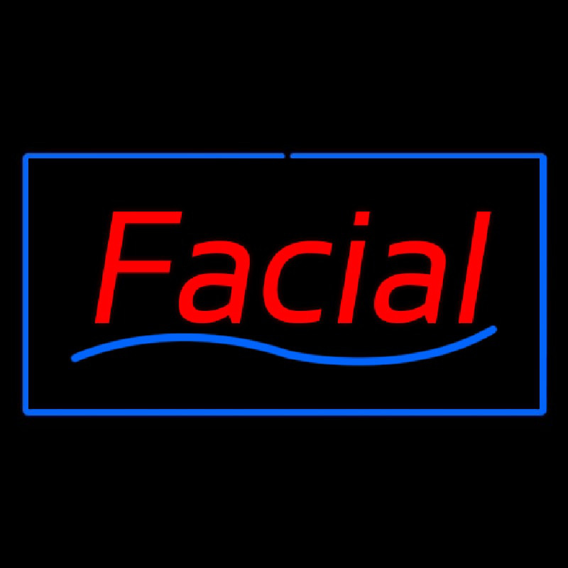 Red Facial Blue Border Neonreclame