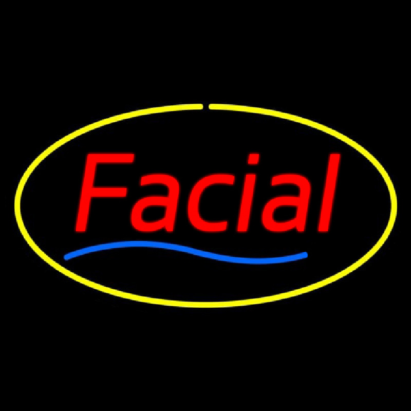 Red Facial Yellow Oval Border Neonreclame