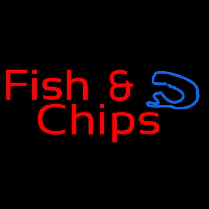 Red Fish And Chips Neonreclame