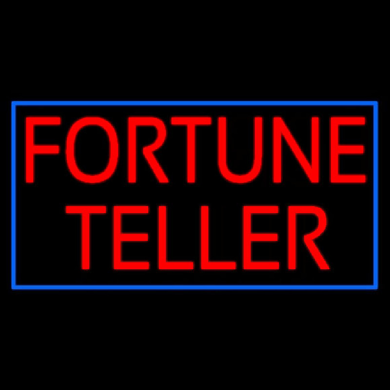 Red Fortune Teller Blue Border Neonreclame