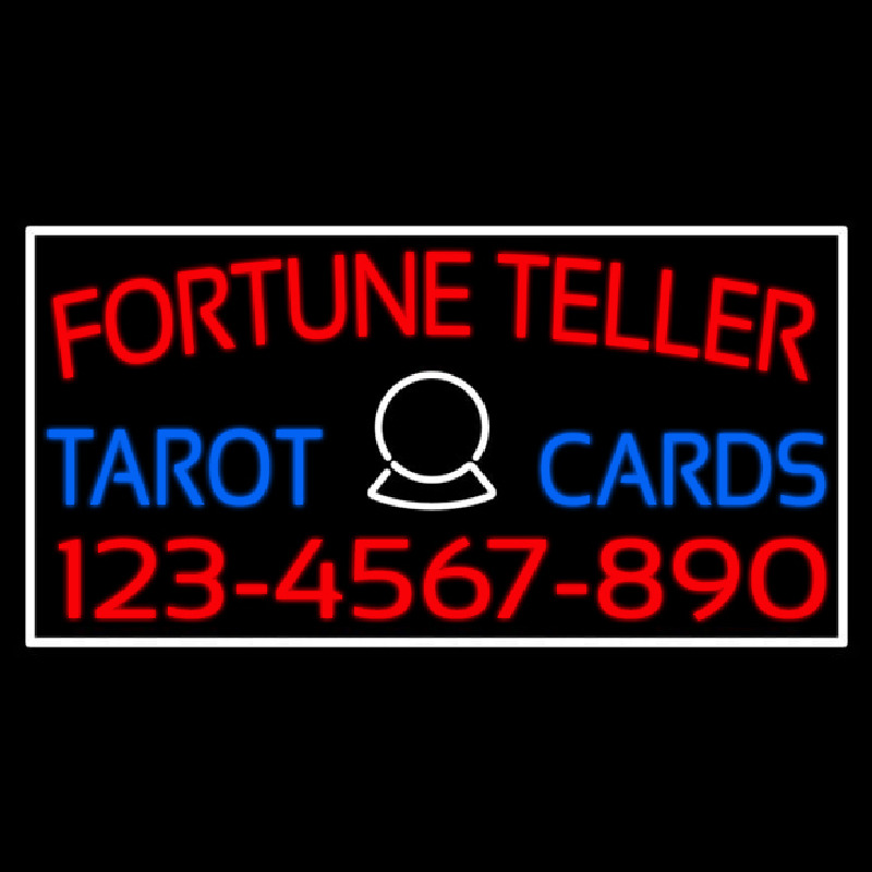 Red Fortune Teller Blue Tarot Cards With Phone Number Neonreclame