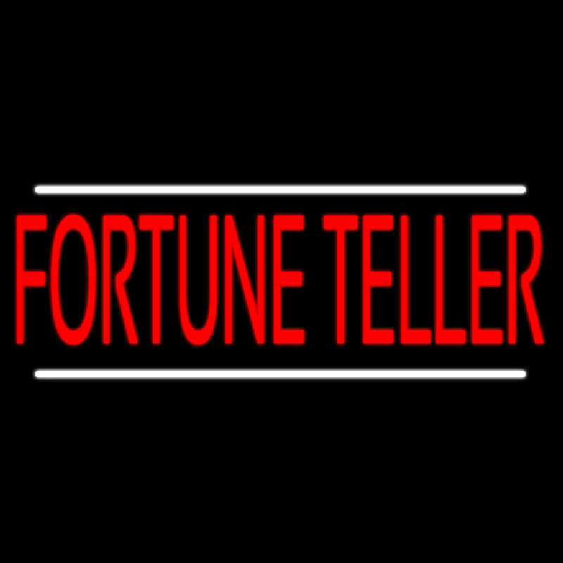 Red Fortune Teller White Line Neonreclame