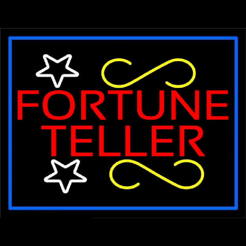 Red Fortune Teller With Blue Border Neonreclame