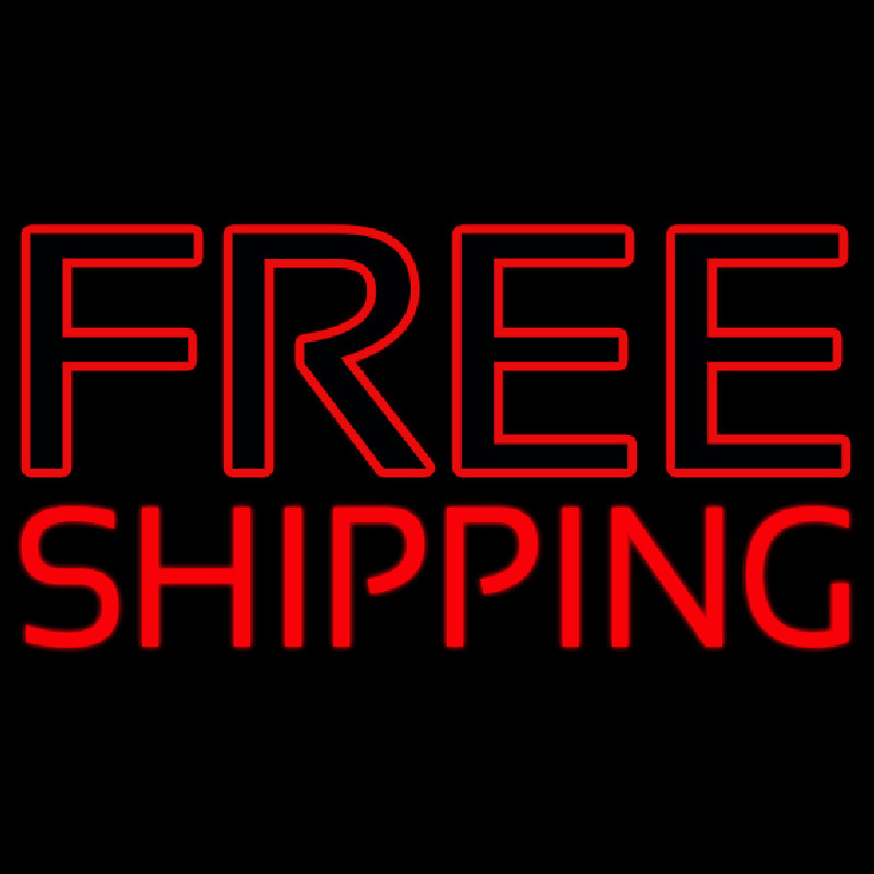 Red Free Shipping Block Neonreclame